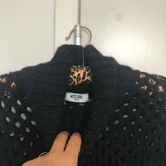 Black knit Moschino turtleneck sweater - Picture 2 of 3